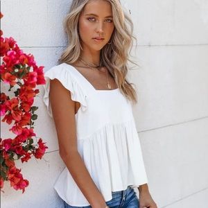 JODY LINEN + COTTON BABYDOLL TOP - VICI NWOT